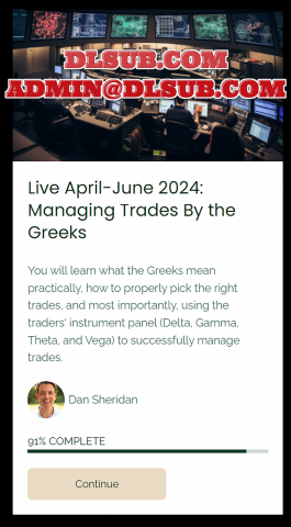 Digital marketing product box photo of Dan Sheridan Managing Trades By the Greeks training program